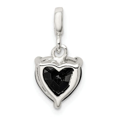 Sterling Silver Black CZ Heart Enhancer