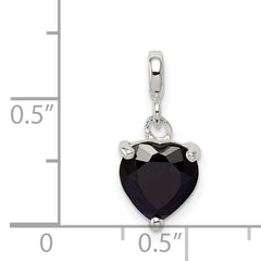 Sterling Silver Black CZ Heart Enhancer