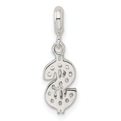 Sterling Silver CZ Dollar Sign Enhancer