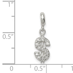 Sterling Silver CZ Dollar Sign Enhancer