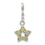 Sterling Silver Green CZ Star 1/2in Dangle Enhancer
