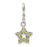 Sterling Silver Green CZ Star 1/2in Dangle Enhancer