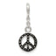 Sterling Silver Enameled Peace Symbol 1/2in Dangle Enhancer