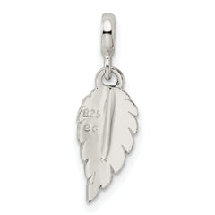 Sterling Silver Green Enameled Leaf Enhancer