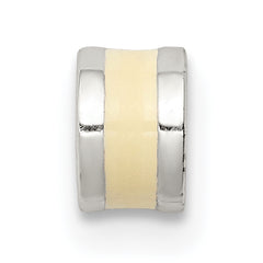 Sterling Silver 925 Cream Enameled Spacer Bead for Elegant Jewelry
