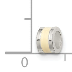Sterling Silver 925 Cream Enameled Spacer Bead for Elegant Jewelry