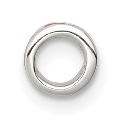 Sterling Silver 925 Hot Pink Enameled Spacer Bead for Elegant Stacking