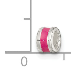 Sterling Silver 925 Hot Pink Enameled Spacer Bead for Elegant Stacking
