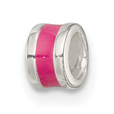 Sterling Silver Hot Pink Enameled Spacer Enhancer