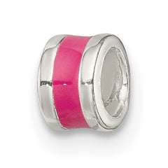 Sterling Silver Hot Pink Enameled Spacer Enhancer