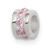 Sterling Silver Pink CZ Spacer Enhancer
