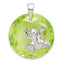 Green Cubic Zirconia Frog Pendant in Sterling Silver, 26mm - Sophia Jewelers