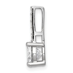 Sterling Silver Rhodium-plated CZ Pendant