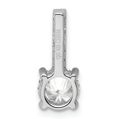 Sterling Silver Rhodium-plated CZ Pendant
