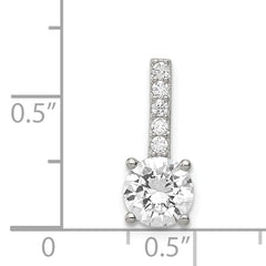 Sterling Silver Rhodium-plated CZ Pendant
