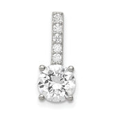 Sterling Silver Rhodium-plated CZ Pendant