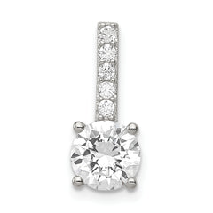 Sterling Silver Rhodium-plated CZ Pendant