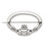 Claddagh Pin Charm in Sterling Silver, 24mm Antiqued - Sophia Jewelers