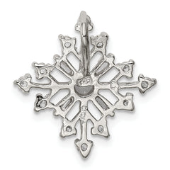 Sterling Silver Rhodium-plated CZ Snowflake Slide