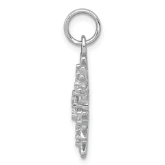 Sterling Silver Rhodium-plated CZ Snowflake Charm