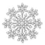 Sterling Silver Rhodium-plated CZ Starburst Snowflake Slide