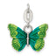 Enameled Butterfly Charm in Sterling Silver, 13mm - Sophia Jewelers