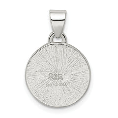 Sterling Silver 4 Leaf Clover Clear Enamel Pendant