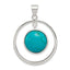 Circle Turquoise Pendant in Sterling Silver, 42mm - Sophia Jewelers