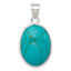 Oval Turquoise Pendant in Sterling Silver, 37mm - Sophia Jewelers