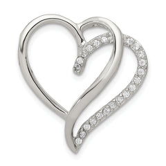 Sterling Silver CZ Heart Pendant