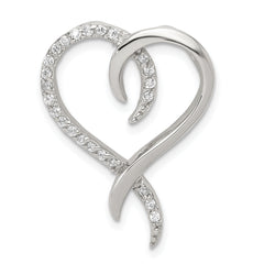 Sterling Silver CZ Heart Slide