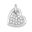 Heart Pendant in Sterling Silver with Cubic Zirconia, 21x27mm - Sophia Jewelers