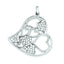 Cubic Zirconia Heart Pendant in Sterling Silver, 46mm - Sophia Jewelers