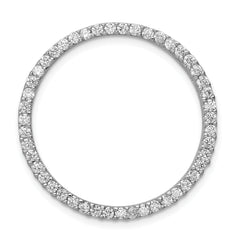 Sterling Silver Rhodium-platedCZ Chain Slide Pendant
