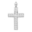 Channel-Set Cubic Zirconia Cross Pendant in Sterling Silver, 90mm - Sophia Jewelers