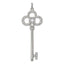 Pavé Cubic Zirconia Key Pendant in Sterling Silver, 55mm - Sophia Jewelers