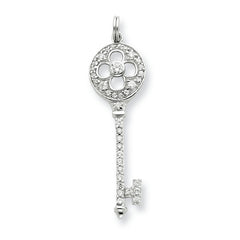 Sterling Silver and CZ Key Pendant