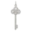 Pavé Key Pendant in Sterling Silver with Cubic Zirconia, 50mm - Sophia Jewelers
