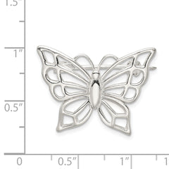 Sophia Jewelers Sterling Silver Butterfly Brooch with Polished Finish