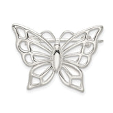Sterling Silver Polished Butterfly Pin Brooch