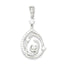Sterling Silver Fancy Swirl w/ CZ Teardrop Pendant