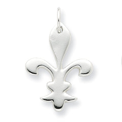 Sterling Silver Polished Fleur De Lis Dangle Pendant