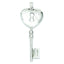 Heart Key Pendant in Sterling Silver with Cubic Zirconia Accents, 57mm - Sophia Jewelers