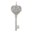 Heart Key Locket in Sterling Silver with Pavé Cubic Zirconia, 47mm Textured - Sophia Jewelers