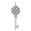 Filigree Key Locket Pendant in Sterling Silver with Cubic Zirconia Accents, 48mm - Sophia Jewelers