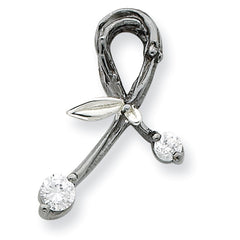 Sterling Silver, CZ & Rhodium Support Pendant