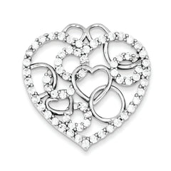 Sterling Silver Heart & Circles CZ Pendant