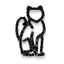 Cat Slide Pendant in Sterling Silver with Black Cubic Zirconia, 27mm - Sophia Jewelers