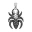 Black & White Cubic Zirconia Spider Pendant in Sterling Silver, 31mm - Sophia Jewelers