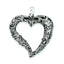 Heart Pendant in Sterling Silver, 38mm Antiqued - Sophia Jewelers